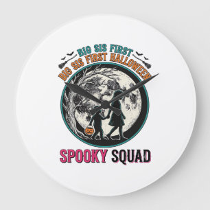 T-shirt voor grote zus Halloween voor haar eerste Klok