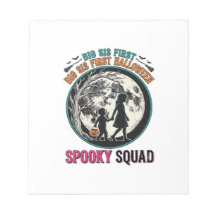 T-shirt voor grote zus Halloween voor haar eerste  Notitieblok