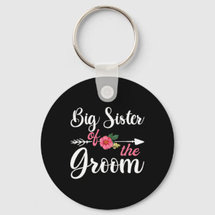 T-shirt voor grote zus van de bruidegom voor vrouw sleutelhanger