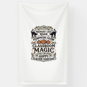 T-shirt voor hulponderwijzer Halloween met zwarte Spandoek
