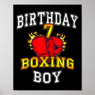 T-shirt voor jongen 7e verjaardag - Boksen 7 jaar Poster