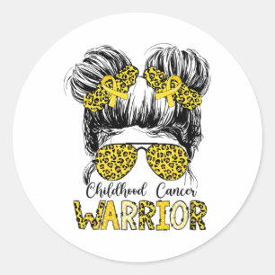 T-shirt voor kinderkanker strijder Kleine Gouden R Ronde Sticker