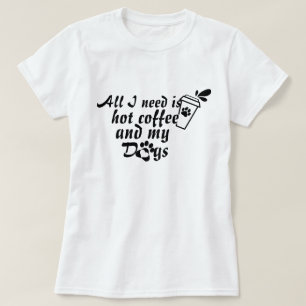 T-shirt voor koffie- en hondenliefhebbers - Grappi
