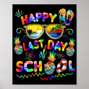 T-shirt voor laatste schooldag leraren eindejaarss poster