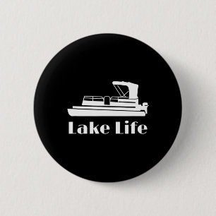 T-shirt voor leven op het meer pontoneren ronde button 5,7 cm