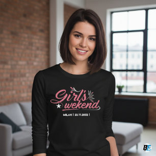 T-shirt voor meidenweekend op maat locatie datum