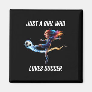 T-shirt voor meisje dat van voetbal houdt voor kin magneet