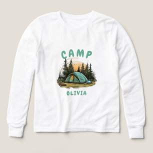 T-shirt voor meisjes kamperen Gepersonaliseerd kam
