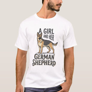 T-shirt voor meisjes met Duitse herder Vintage-ont