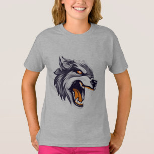 T-shirt voor meisjes met woeste wolf