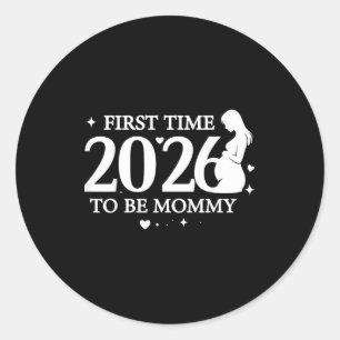 T-shirt voor nieuwe moeder eerste keer moeder word ronde sticker
