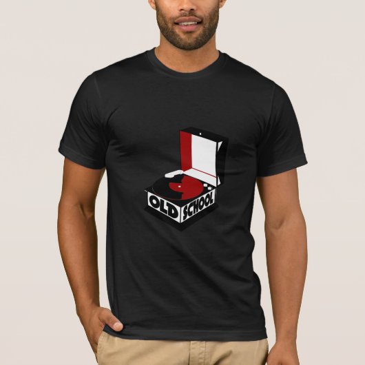 T-Shirt voor oude schoolrecordspeler (Voorkant)