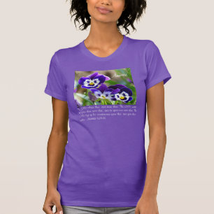 T-Shirt voor Pansy Flower & Scripting