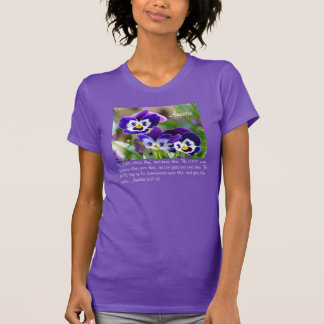  T-Shirt voor Pansy Flower & Scripting