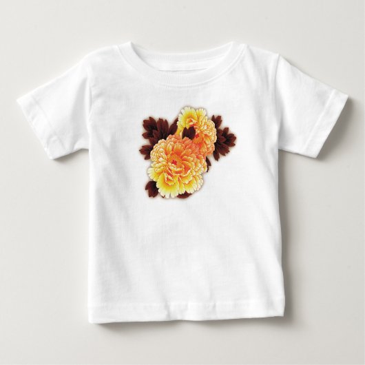 T-SHIRT VOOR PEUTERS MET BLOEMEN AANGEPASTE NAAM (Voorkant)