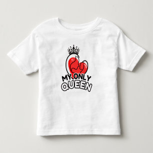 T-shirt voor peuters: My Only Queen (wit)