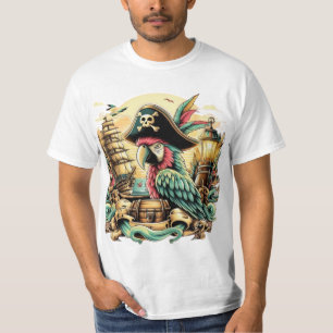 T-shirt voor schip en papegaai
