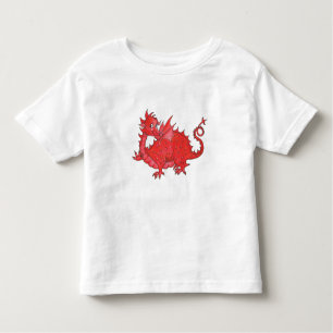 T-shirt voor Toddler met Cute Red Dragon