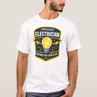 T-shirt voor trotse elektricien die het licht aan