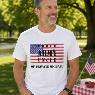 T-shirt voor trotse oom van militair met patriotti