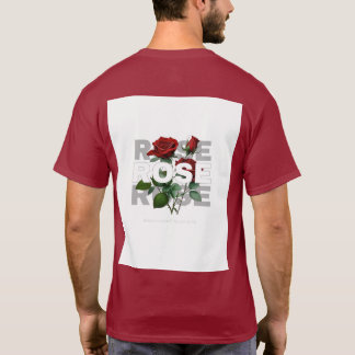 T-shirt voor uniseks rode rozen bloemengrafiek