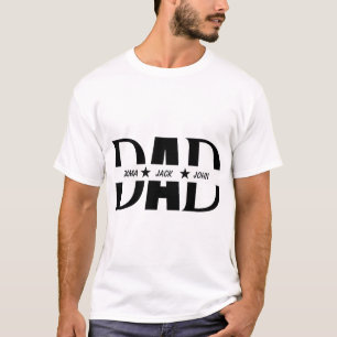 T-shirt voor vader met namen van kinderen, T-shirt