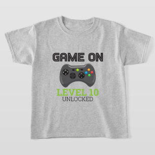 T-shirt voor verjaardag videogame level up control