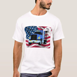 T-shirt voor vrachtwagenchauffeur met Amerikaanse 