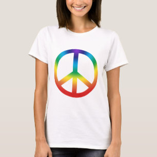 T-shirt voor vredeshandtekeningen in Chakra Colors