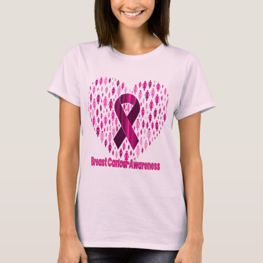 T-Shirt voor vrouwen met roze borstkanker (Voorkant)