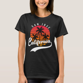 T-shirt voor vrouwen met zonsondergang in San Jose