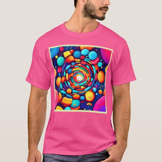 T-shirt Vortex psychédélique de couleur (Devant)