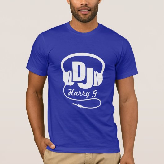 T-shirt Vos écouteurs nommés du DJ de blanc (Devant)