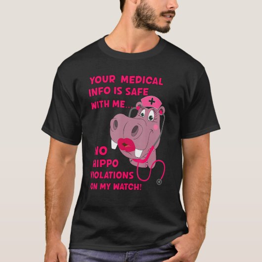 T-shirt Vos informations Médicales sont sécurité HIPAA HIP (Devant)