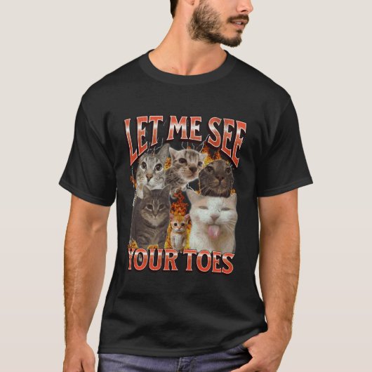 T-shirt Vos orteils drôle de chat mème contrefaçon graphiq (Devant)