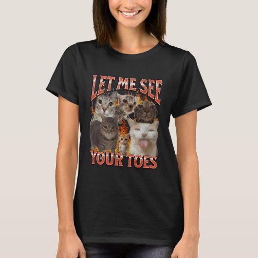 T-shirt Vos orteils drôle de chat mème contrefaçon graphiq (Devant)