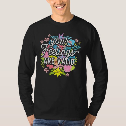 T-shirt Vos sentiments sont valides Flower Mental Health A (Devant)