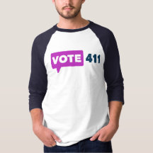 Vote411 3/4 manches Unisex Raglan T Navy Manches