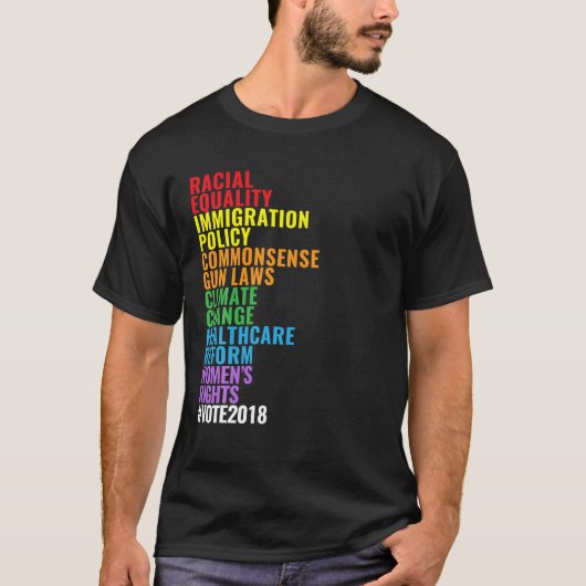 T-shirt Vote 2018 Midterms Élections Démocrates Progressis (Devant)