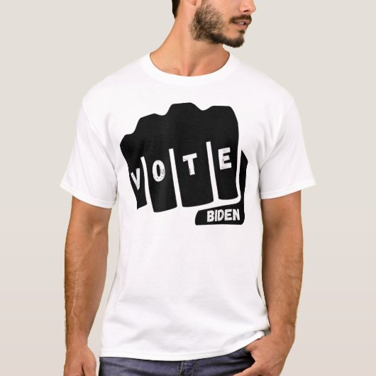 T-shirt Vote Biden Fist AntiTrump Tee (Devant)