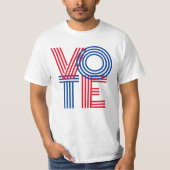 T-shirt VOTE Bleu rouge rayé (Devant)