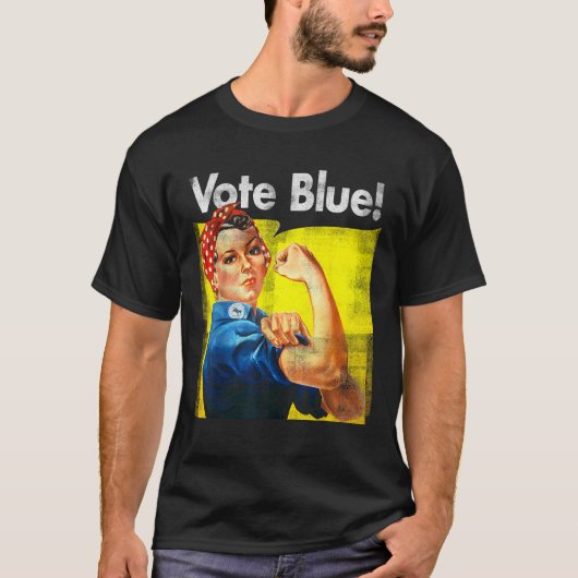 T-shirt Vote Blue Democratic Rosie Riveter Blue Wave T Shi (Devant)