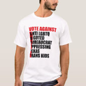 T-shirt Vote Contre Greg Abbott Texas Democrat Word Poem (Devant)