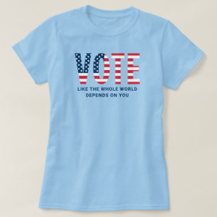 T-shirt Vote Drapeau Américain Bleu Femmes Patriotique