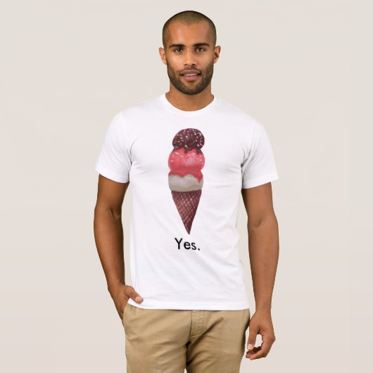 T-shirt Vote oui pour la crème glacée (hommes) (Devant entier)