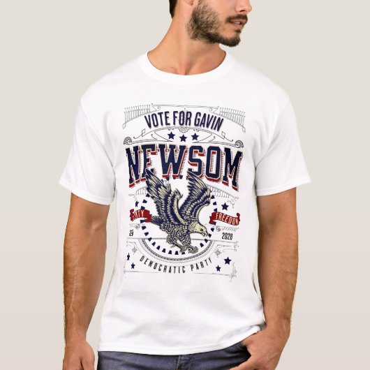 T-shirt Vote pour Gavin Newsom 2028 Eagle Patriotic (Devant)
