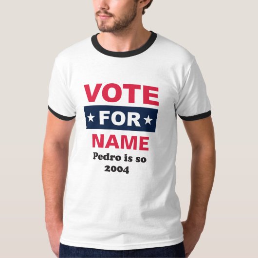 T-shirt Vote pour le nom (Nom personnalisé) (Devant)