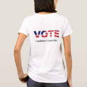 T-shirt Vote Texte dans les couleurs du drapeau Nom du can (Dos)