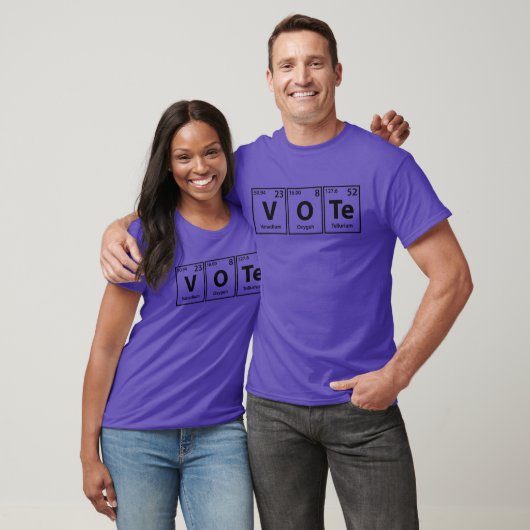 T-shirt Vote (V-O-Te) Éléments Périodiques Orthographe (Unisexe)