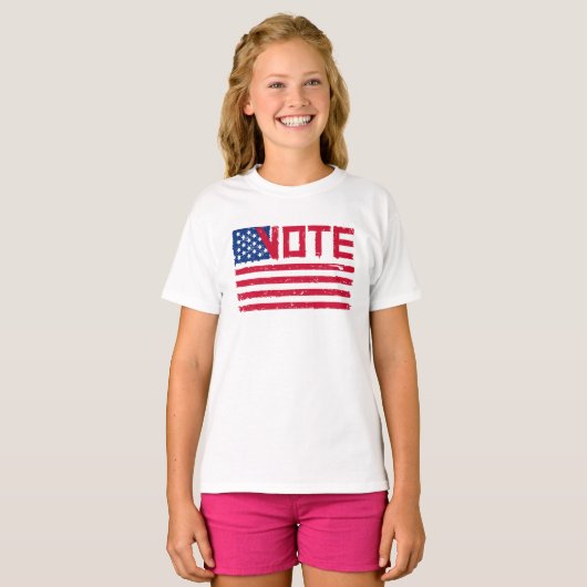 T-shirt Vote With Vote with US Flag (Votez avec le drapeau (Devant entier)